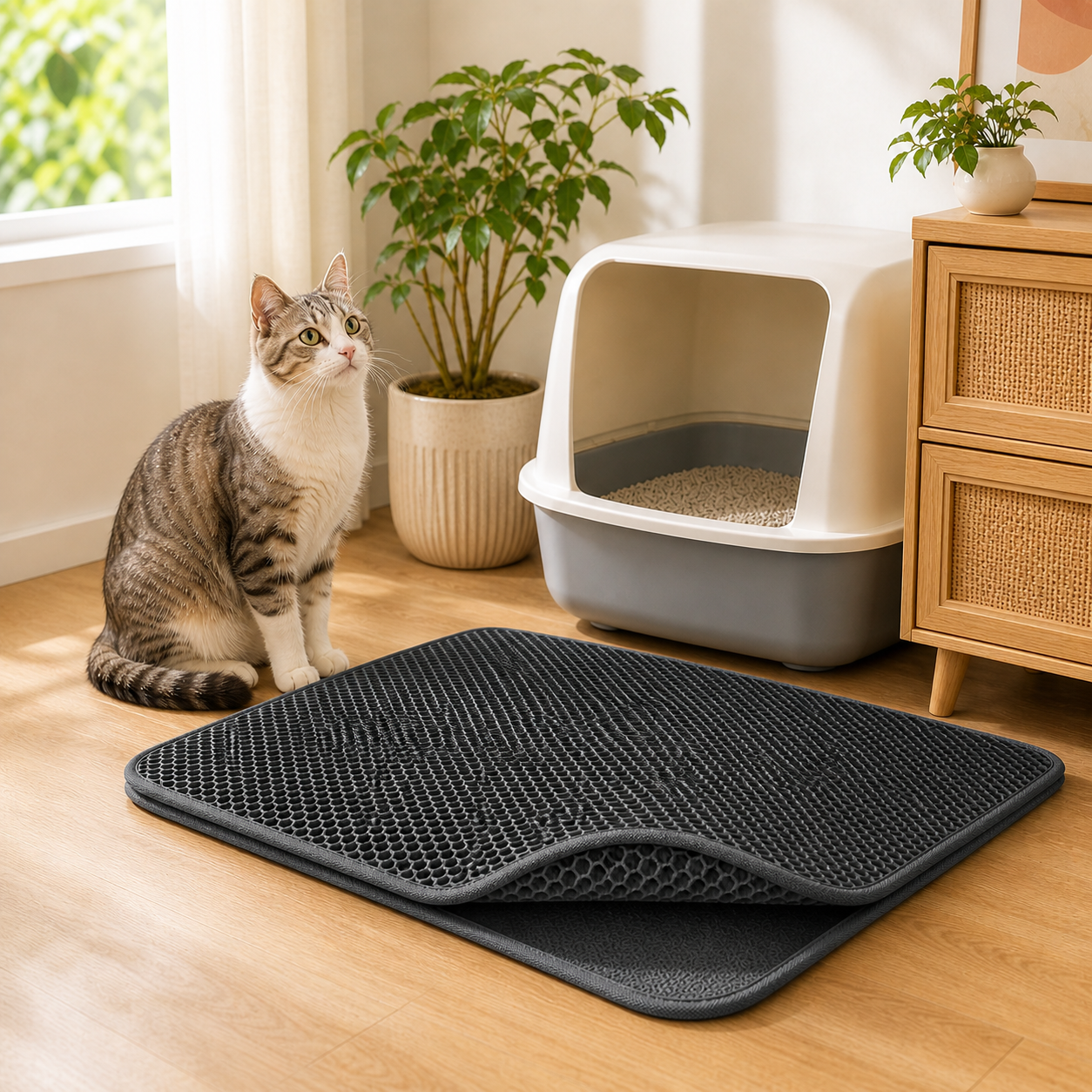 PawLuna CleanStep Cat Litter Mat 30 x 30cm